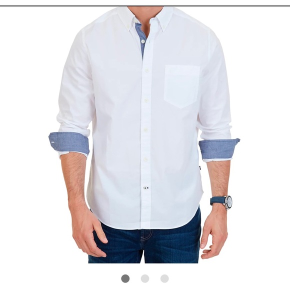 Nautica Classic Fit Stretch Cotton Shirt - Picture 3 of 14
